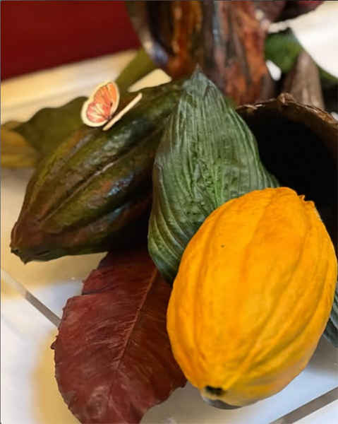 Chocolate Cocoa Pod Sculptures from the Thanksgiving Chocolate Showpiece 2022